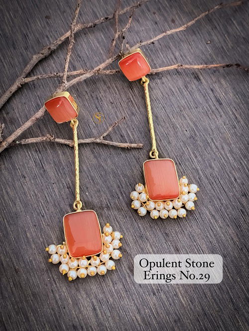 4 Designer Wedding Wear Opulent Stone Earrings Manufacturers
